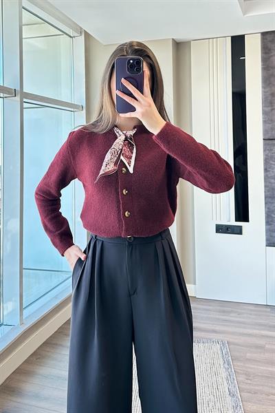 FLARLI YUMUŞAK DOKU HIRKA-Bordo