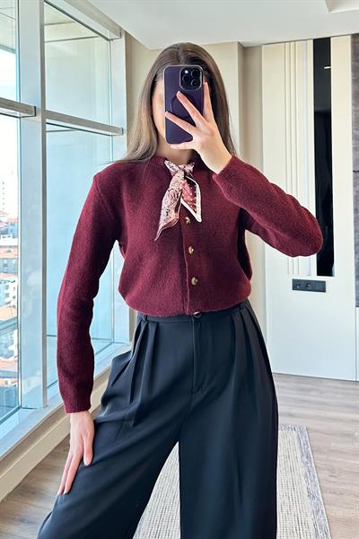FLARLI YUMUŞAK DOKU HIRKA-Bordo