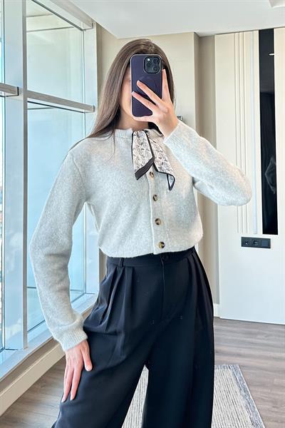 FLARLI YUMUŞAK DOKU HIRKA-Gri