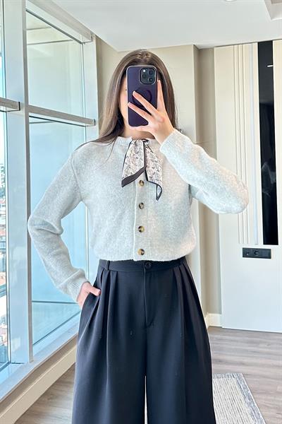 FLARLI YUMUŞAK DOKU HIRKA-Gri