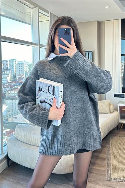 HOLA OVERSİZE KAZAK-Antrasit 