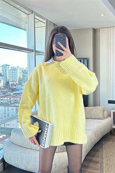 HOLA OVERSİZE KAZAK-Sarı