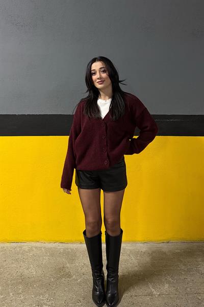 KALP İŞLEME YUMUŞAK DOKULU HIRKA-Bordo