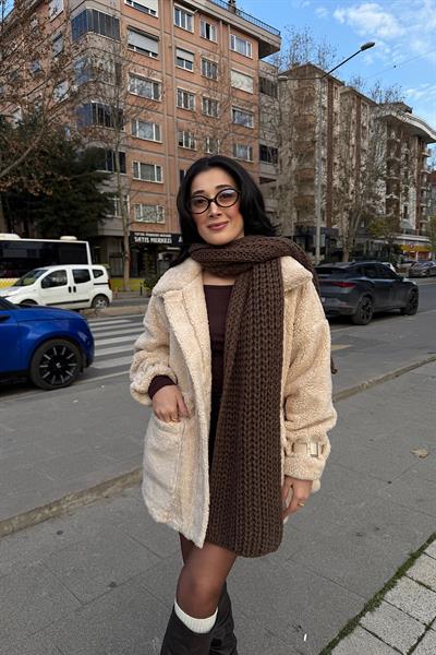 KOLU KEMERLİ TEDY MONT-Bej