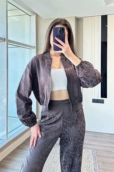 LEOPAR DESEN TAKIM-Kahve