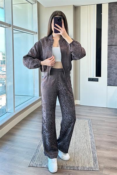 LEOPAR DESEN TAKIM-Kahve