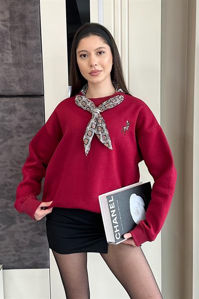 LUVİEN FLARLI SWEAT-bordo 