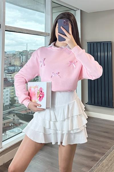 MELO FİYONKLU SWEAT-Pembe