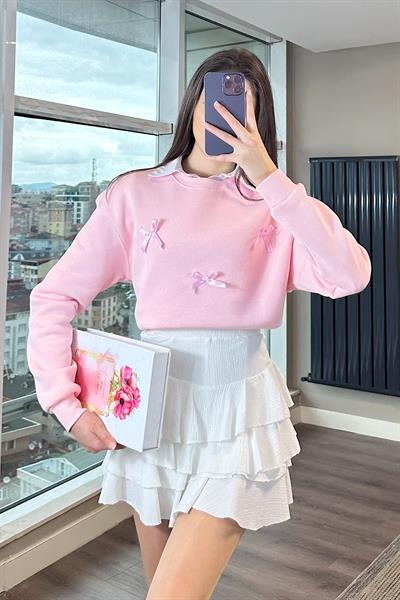 MELO FİYONKLU SWEAT-Pembe