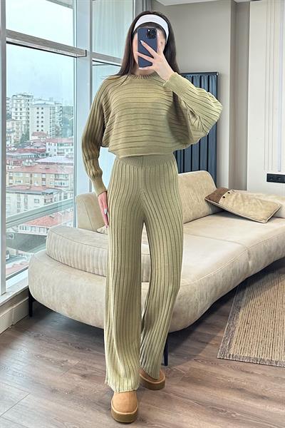 MİRA YARASA KOL TRİKO TAKIM-Yeşil 