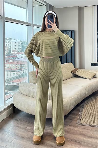 MİRA YARASA KOL TRİKO TAKIM-Yeşil 