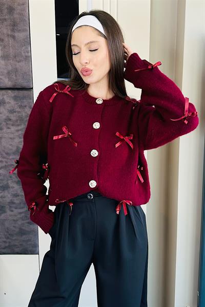 OSSİ FİYONKLU HIRKA-Bordo