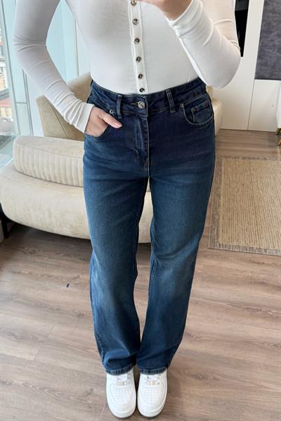 TİNTLİ PALAZZO JEAN-Koyu mavi