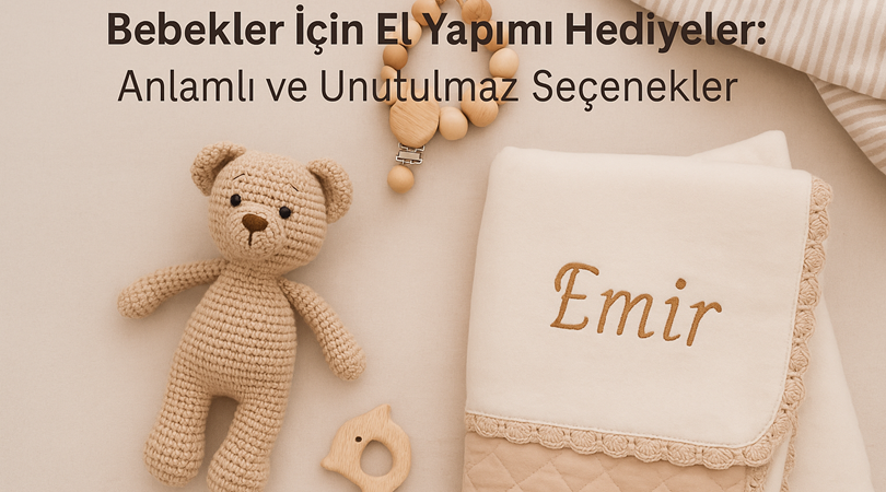 Bebekler için el yapımı hediyeler: amigurumi oyuncak, kişiye özel battaniye ve doğal malzemelerle hazırlanmış bebek ürünleri