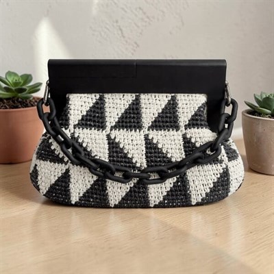 Ahşap burslu el çantası