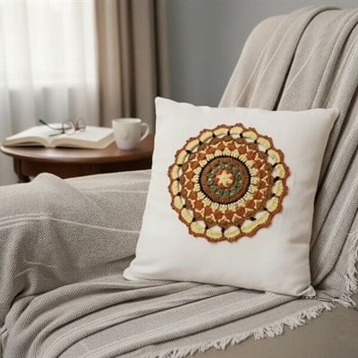 Bohem Örgü Desenli Dekoratif 2 li Takım Kırlent Kılıfı