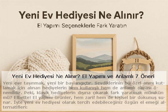 Blog - Yeni ev hediyesi için sunulan el yapımı dekoratif ürünler ve kişiye özel kapı süsü - doğal, sıcak bir ev atmosferi yansıtan görsel.