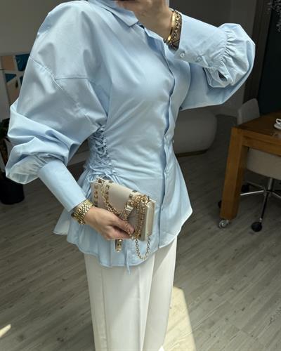 Helena Tasarım Gömlek -Mavi
