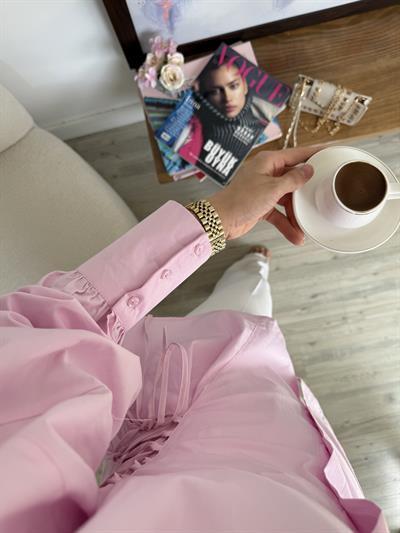 Helena Tasarım Gömlek -Pembe 