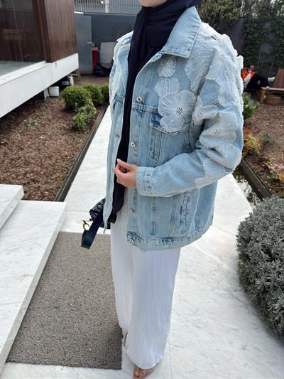 İthal Tasarım Luxury Denim Ceket 