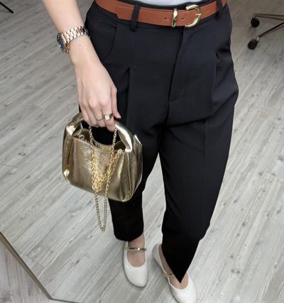 Zara Kemerli Basic Pantolon-Siyah
