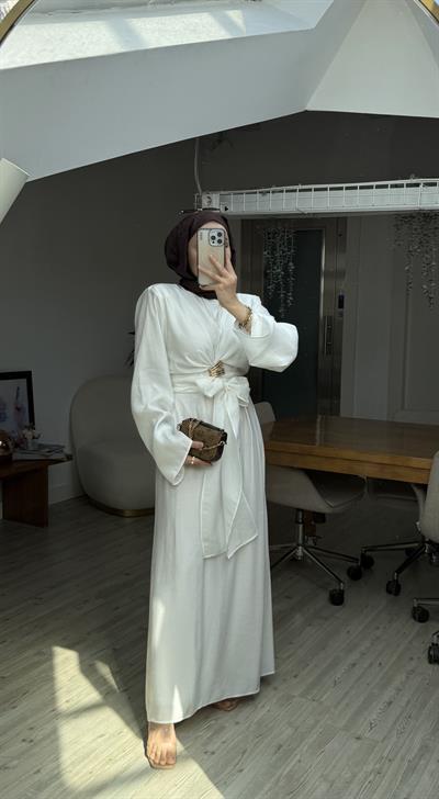 Lilyum Tasarım Elbise- Beyaz