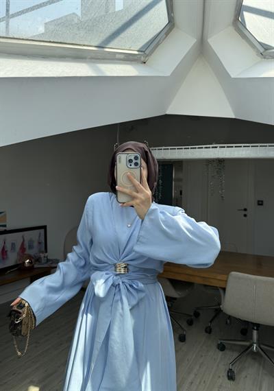 Lilyum Tasarım Elbise- Mavi