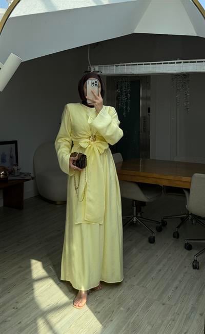 Lilyum Tasarım Elbise- Sarı