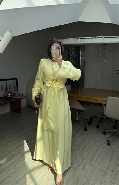 Lilyum Tasarım Elbise- Sarı