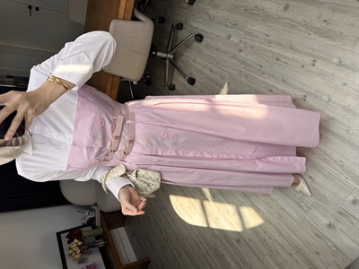Maskülen Tasarım Elbise-Pembe
