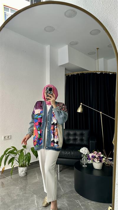 Özel Tasarım PulPayetli Denim Ceket 