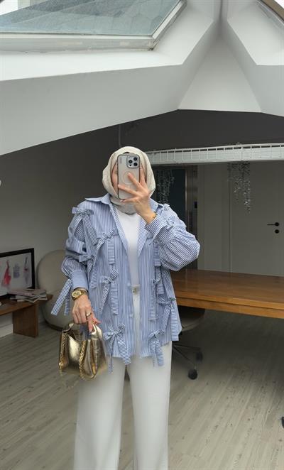 Pearly Tasarım Gömlek-Lacivert 