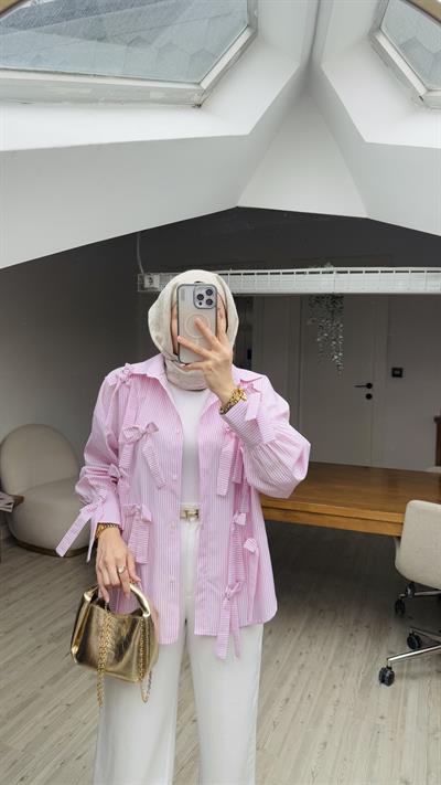 Pearly Tasarım Gömlek-Pembe 