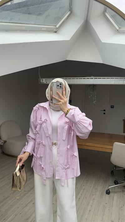 Pearly Tasarım Gömlek-Pembe 