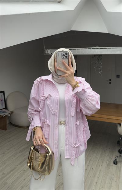 Pearly Tasarım Gömlek-Pembe 