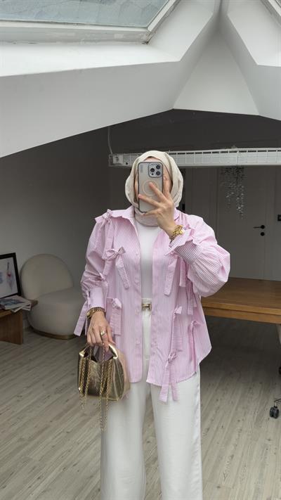 Pearly Tasarım Gömlek-Pembe 