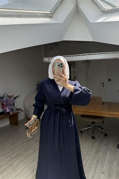 Pera İkili Tensel Kimono Takım - Lacivert
