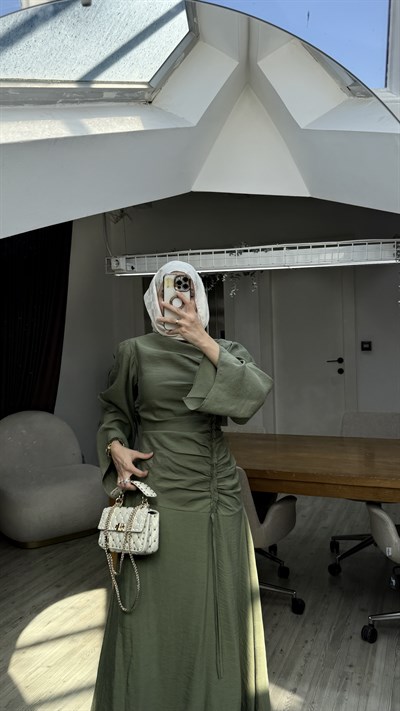 Sofia Tasarım Tensel Elbise Haki