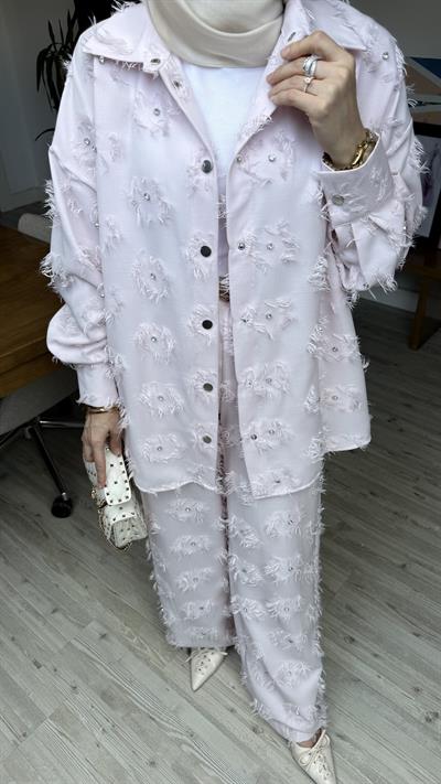Swarovski Taşlı Takım -Pembe