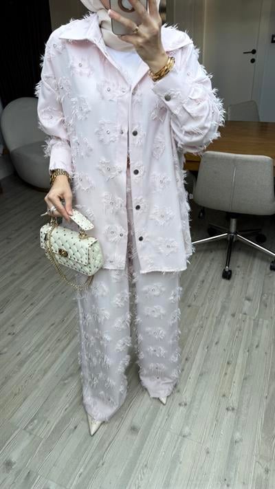 Swarovski Taşlı Takım -Pembe