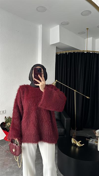 Uzun Tüylü Kazak / Bordo