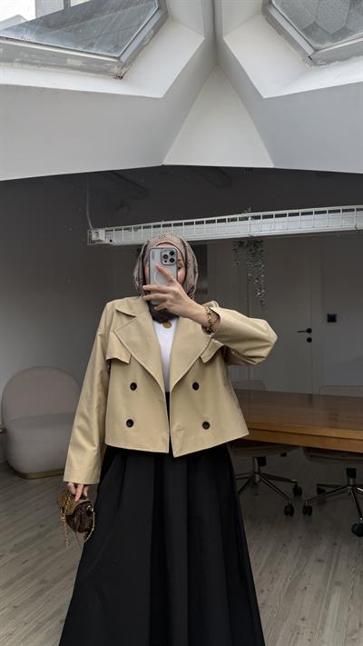 Volanlı Premium Poplin Etek Siyah