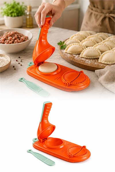 2'si 1 Arada Hamur Açma ve Presleme Aparatı Mantı Ravioli Börek Poğaça Kalıbı
