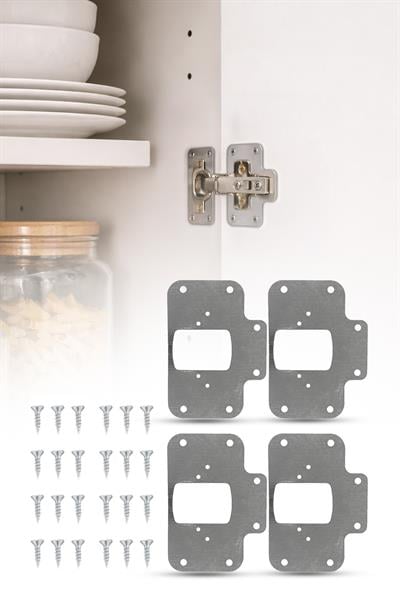 4 Adet Menteşe Tamir Sacı Pratik Paslanmaz Dolap Tamir Onarım Kiti Kapak Menteşe Tamir Onarım Seti