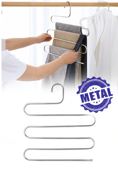 Pantolon Askısı 5 Katlı Metal Askı Çok Amaçlı Şal Eşarp Dolap Düzenleyici Organizer