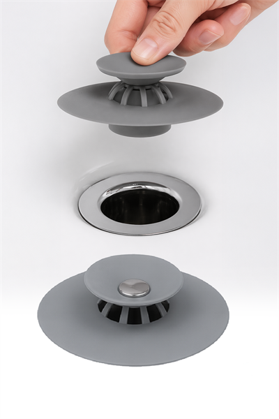 Silikon Lavabo Süzgeci Banyo Küvet Tıkacı Saç Tutucu Gider Koruyucu Esnek Filtre