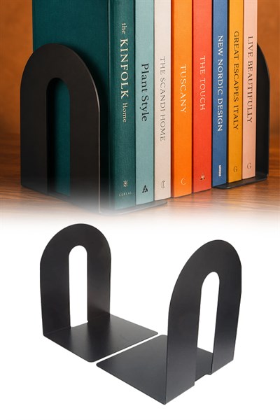Siyah Metal Kitap Desteği 2 Adet Kitap Tutucu Ev Ofis Dekoratif Kitap Ayracı