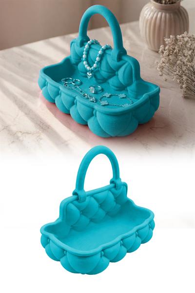 Takı Organizer 3D Baskı Dekoratif Kulplu Model Takı Kutusu Masa Üstü Düzenleyici Stand