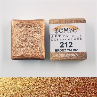 212 Bronz Yaldız El Yapımı Sulu Boya