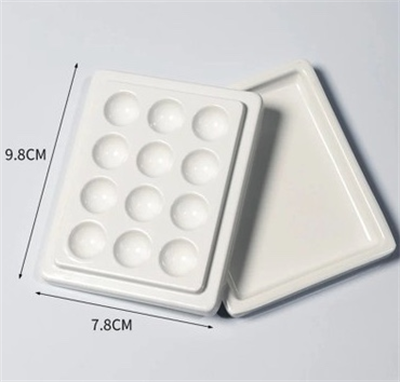 Kapaklı Porselen Palet 12 Gözlü